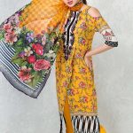 Get this ravishing printed Pakistani unstitched dress at a best price by Gul Ahmed lawn clothes 2018