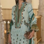 Graceful Pakistani embroidered Green 3 piece unstitched pret by Summerina embroidered collection 2018