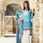 Graceful blue unstitched pret dress by Ivy prints spring collection 2018