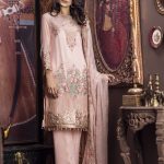 Pastel unstitched cotton chiffon dress by Imrozia Premium luxury dresses 2018