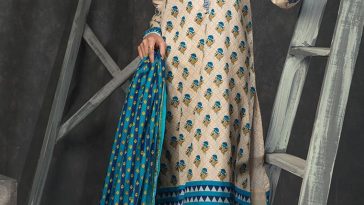 Refreshing Blue unstitched Pakistani pret dress by Orient Textile printed clothes 2018