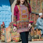 Refreshing red unstitched Pakistani pret dress by Limelight printed dresses 2018