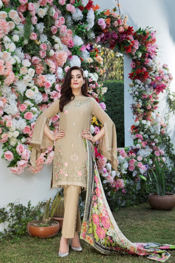 Tea 3 piece Pakistani unstitched pret by Imrozia premium casual clothes 2018
