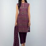 Buy Online Bareeze Eid Collection Purple Lawn Fabric 3 Piece Unstitched Pakistani Dress with Crinckle Chiffon Dupatta and Plain Dark Purple Trousers