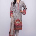 Vibrant grey colored unstitched lawn by bareeze summer printed collection