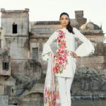 White unstitched digital printed dress by Ivy prints spring collection 2018
