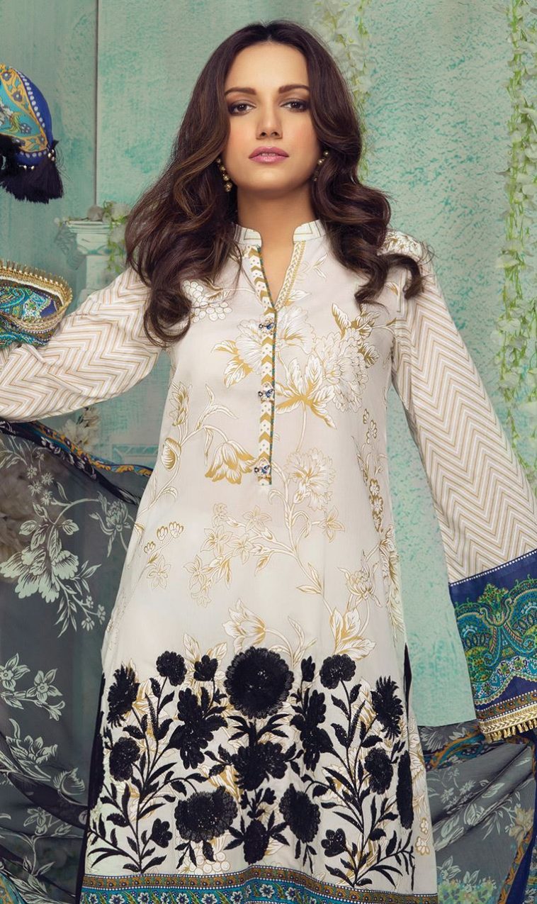 ethnic Pakistani ensemble from Summer’18 collection by Orient Textile casual prets 2018.