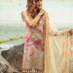 Embroidered Pink 3 piece unstitched pret dress by Rangrasiya Summer collection 2018