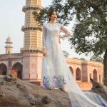 Ravish white unstitched 3 piece pret dress by Khas semi formal clothes 2018