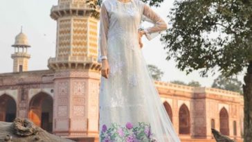 Ravish white unstitched 3 piece pret dress by Khas semi formal clothes 2018