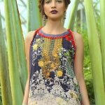 Beautiful Blue Pakistani unstitched dress by Paras Eid Clothes in ABU DHABI