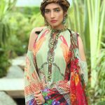 Beautiful Green Pakistani unstitched dress by Paras Eid Clothes in Malaysia