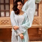 Beautiful green stitched pret wear Images Eid collection in Paris