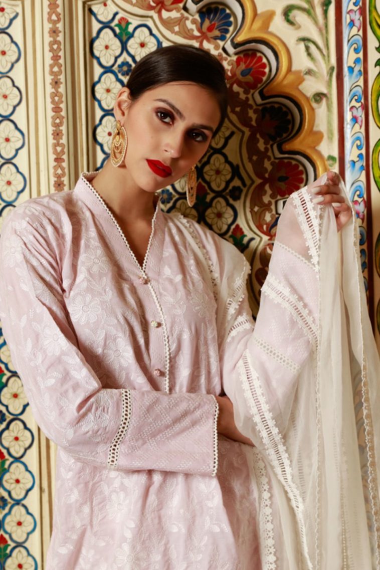Buy this elegant light pink lawn dress at a very reasonable dress by Images Summer eid collection