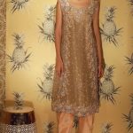Elegant brown 2 piece stitched pret dress by Tena Durrani Pakistani Eid collection