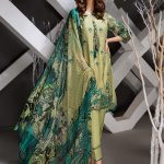 Stylish green chiffon dress by Eden robe Pakistani eid dresses