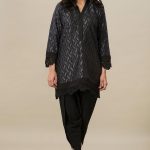 This dress in black cotton net is available online for sale Nida Azwer pret collection 2018
