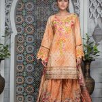 Yellow 3 piece stitched pret dress by Bonanza Eid Clothes in USA