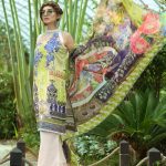 lassy and elegant Parrot green colored three piece beautiful stitched Lawn dress by Paras Eid collection in UK