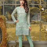 Embroidered khadi net mint green Pakistani dress in 2 piece by Gulaal Pakistani party dresses online