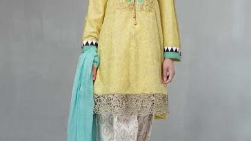 Maria B Yellow Unstitched Pakistani Semi Formal Dress – Buy in UK