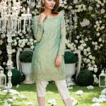 Radiant and elegant cotton net gold weave dress by Gulaal pakistani party dresses