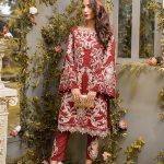 Ravishing maroon khadi net embroidered and embellished dress by pakistani party wear dresses with prices