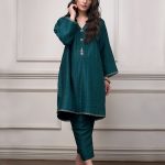 Emerald green silk Pakistani wedding dress by Misha Lakhani 2018