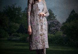 Grey heavily embellished Pakistani embroidery dress by Ammara Khan