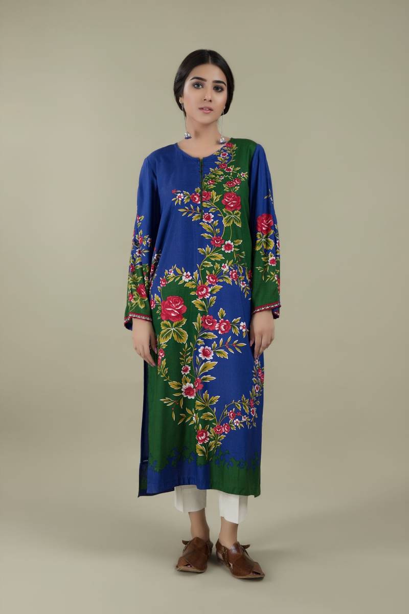Ready to Wear Floral Cambric Kurta Kayseria Winter Collection 2019
