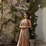 Rose gold shirt and lehnga